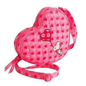 *NWT* VERA BRADLEY X PEANUTS Snoopy Quilted Pink Verona Heart Crossbody Bag